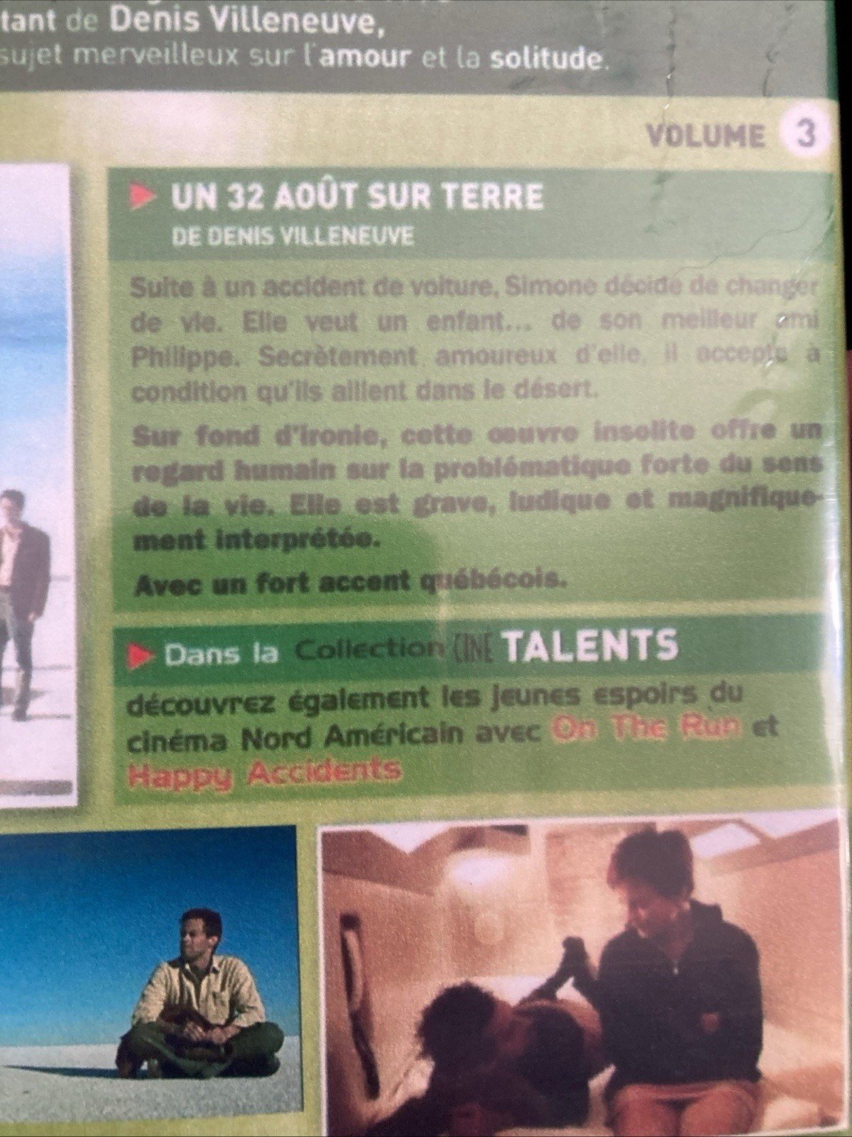 Un 32 Aout sur Terre DVD OCT52 Uber-Rare Denis Villeneuve Debut! French Language