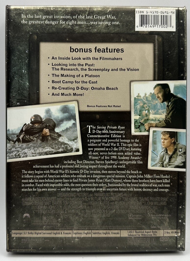 Saving Private Ryan DVD Tom Hanks D-Day 60th Anniversary Commemorative Edition