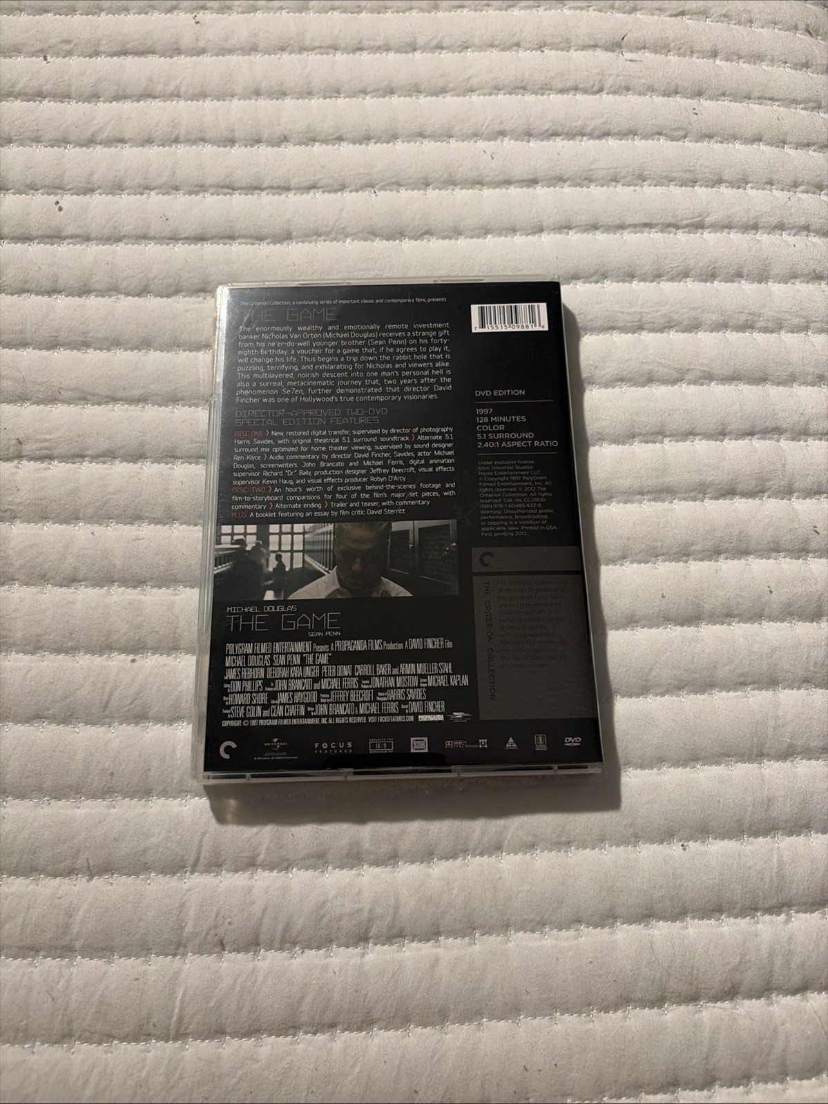 The Game (DVD, 1997) Michael Douglas David Fincher Criterion Collection