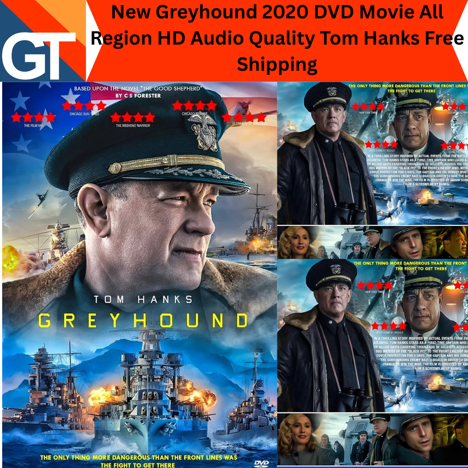 New Greyhound 2020 DVD Movie All Region HD Audio Quality Tom Hanks Free Shipping