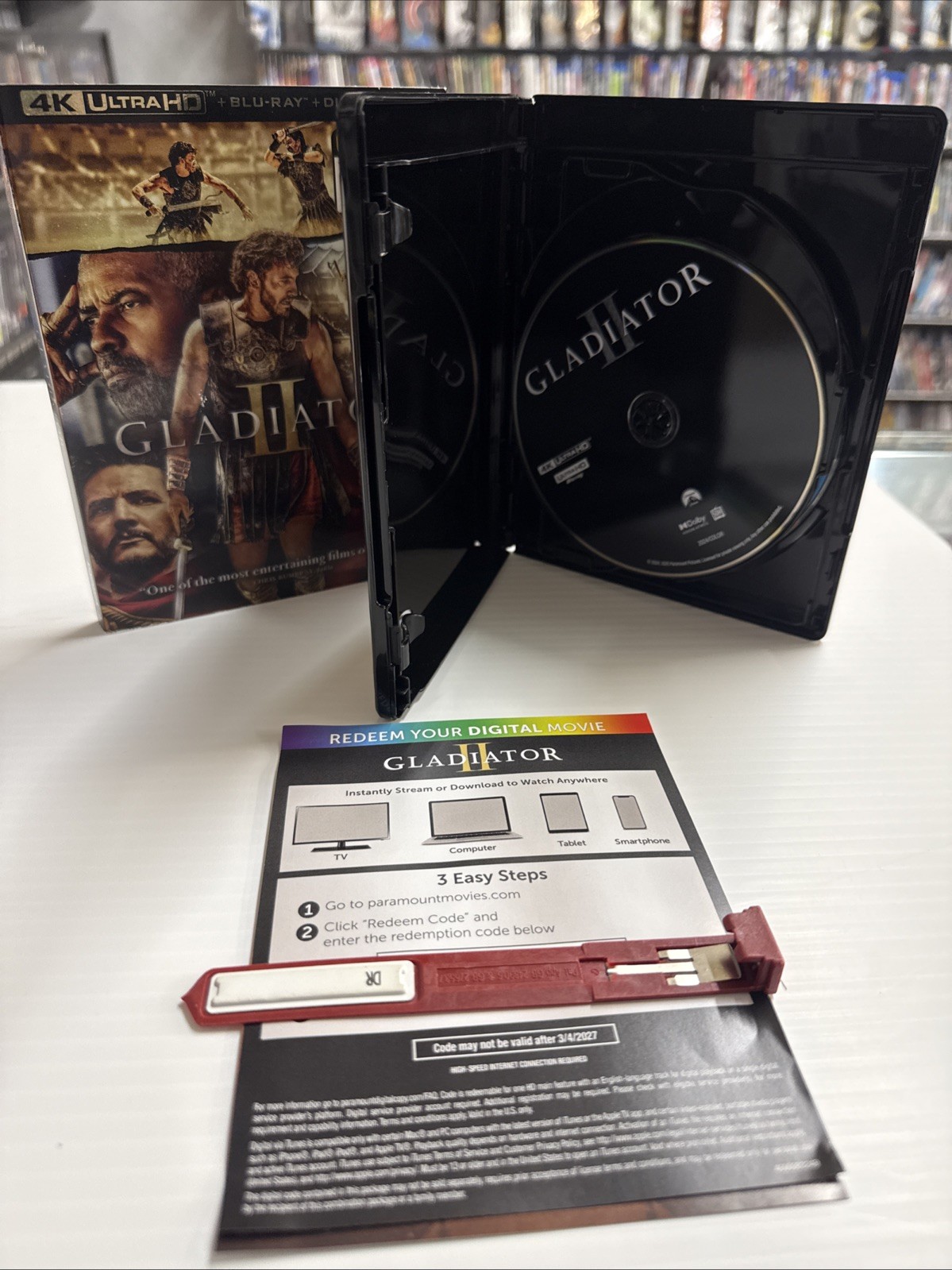 Gladiator II 4K DISC + DIGITAL, NO BLU RAY DISC INCLUDED PLEASE READ DESC