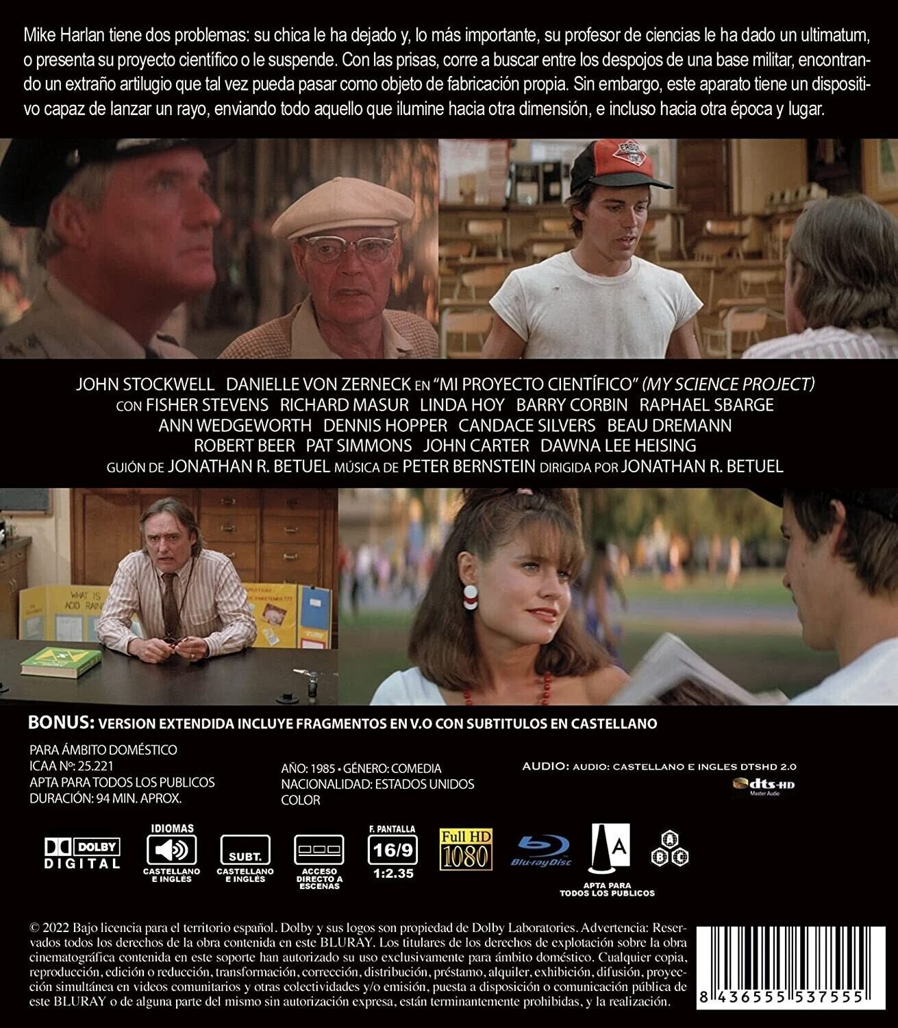 My Science Project (1985) Blu-Ray NEW (Spanish Package/English Audio)
