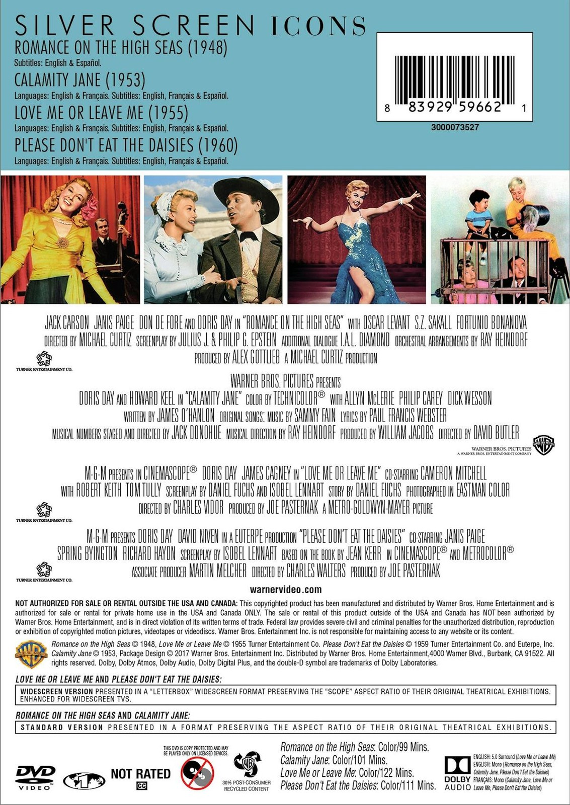 Silver Screen Icons – Doris Day DVD NEW
