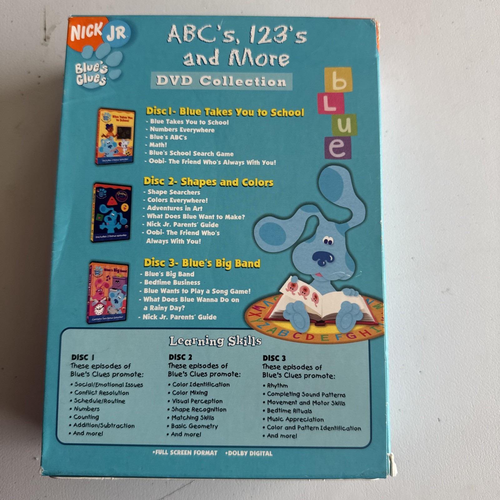 Nick Jr Blues Clues ABC’s 123’s And More DVD Box Set Like New