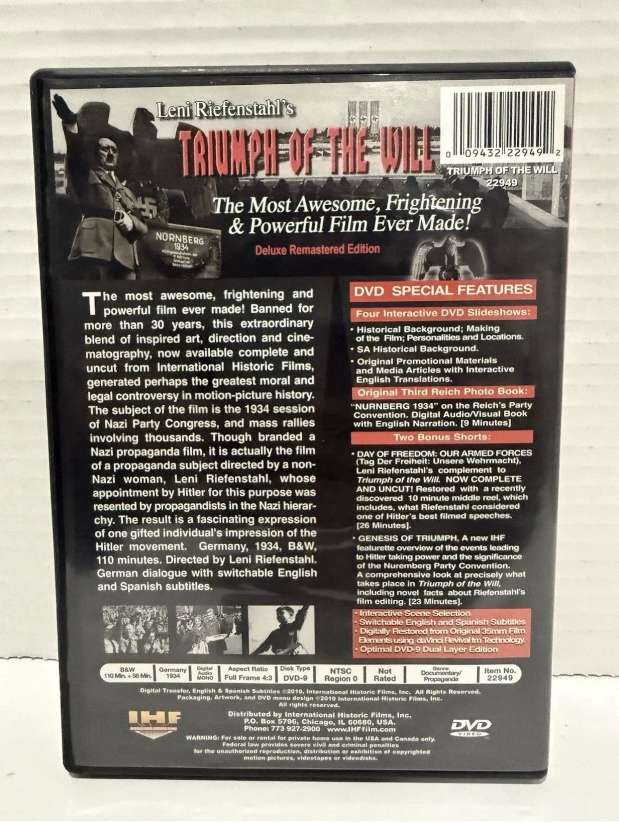 Truimph Of The Will Remastered Edition (1934 B&W) DVD Germany Leni Riefenstahl