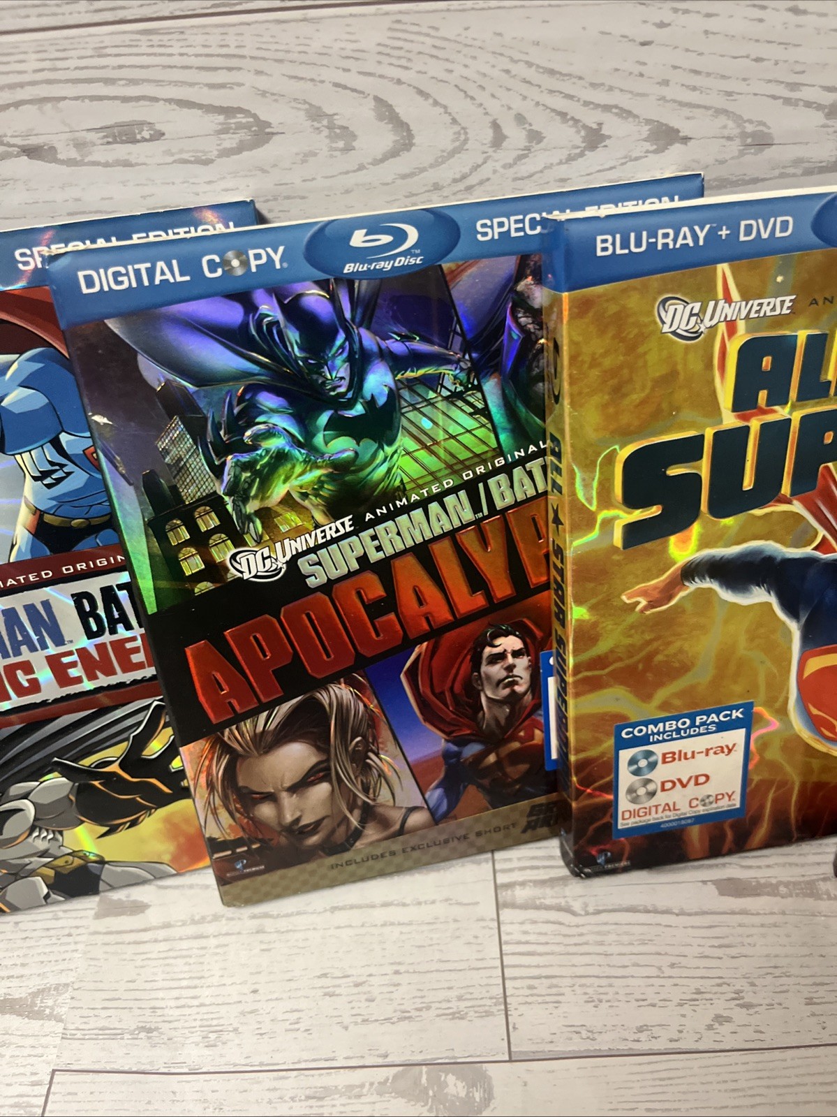 Lot of 5 Warner Bros DC Universe Justice League Blu-Ray Movies Batman Superman