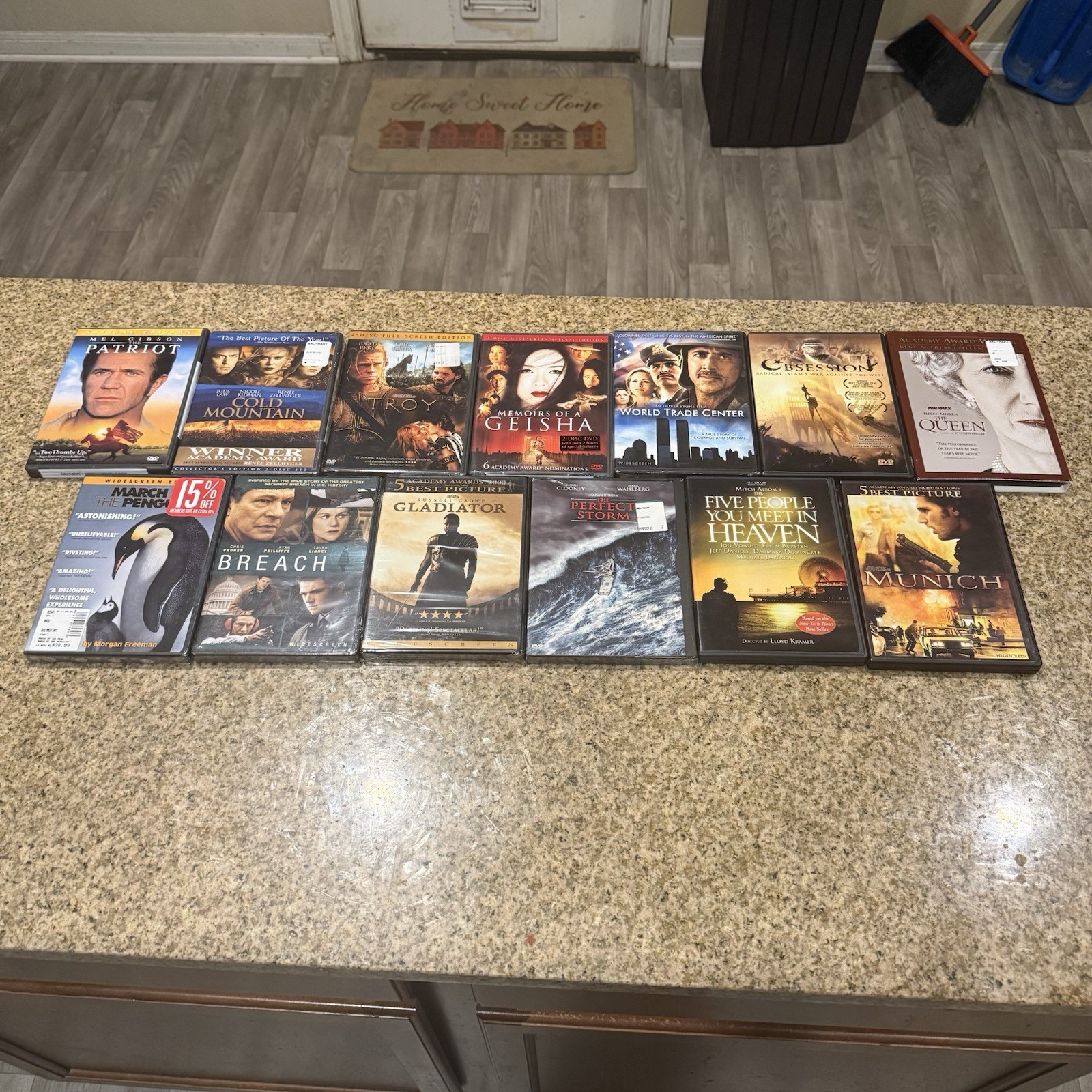 Lot of 13 Historical DVDS, 9/13 SEALED -Gladiator, World Trade Center, Etc