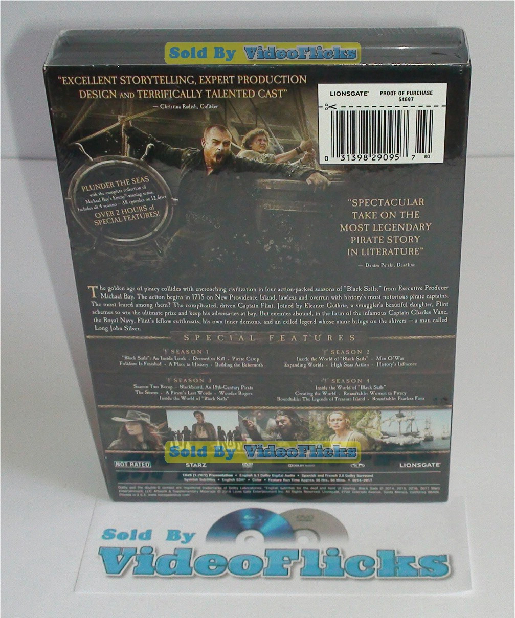 Black Sails Complete Series Seasons 1-4 DVD 12-Disc Box Set New Sealed
