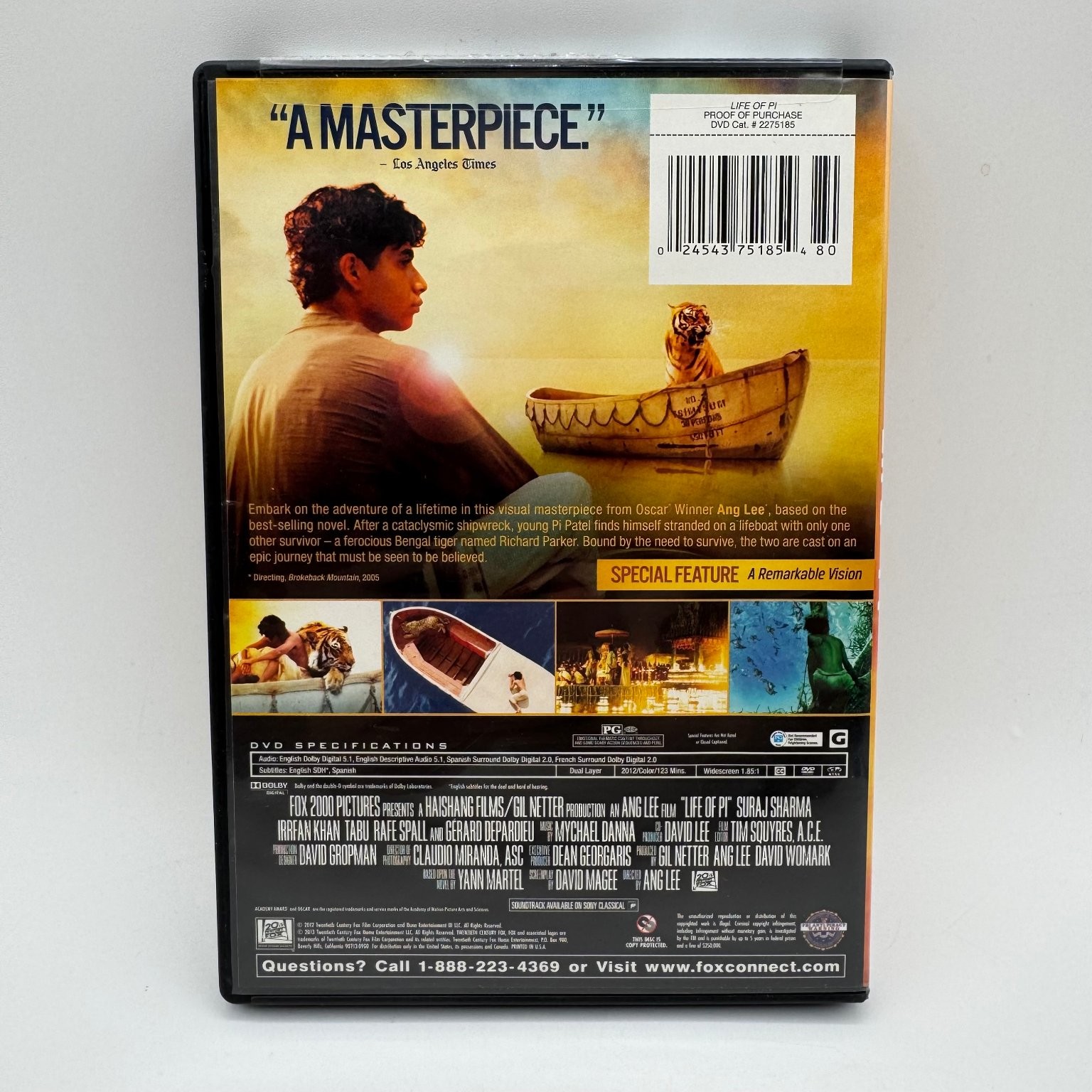 Life of Pi DVD 2012 Widescreen Ang Lee Suraj Sharma Adventure Film