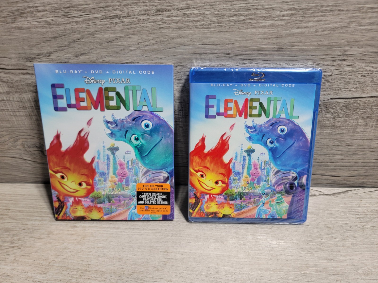 Elemental (2023) Blu-Ray & DVD w/Slipcase Disney Pixar SEALED