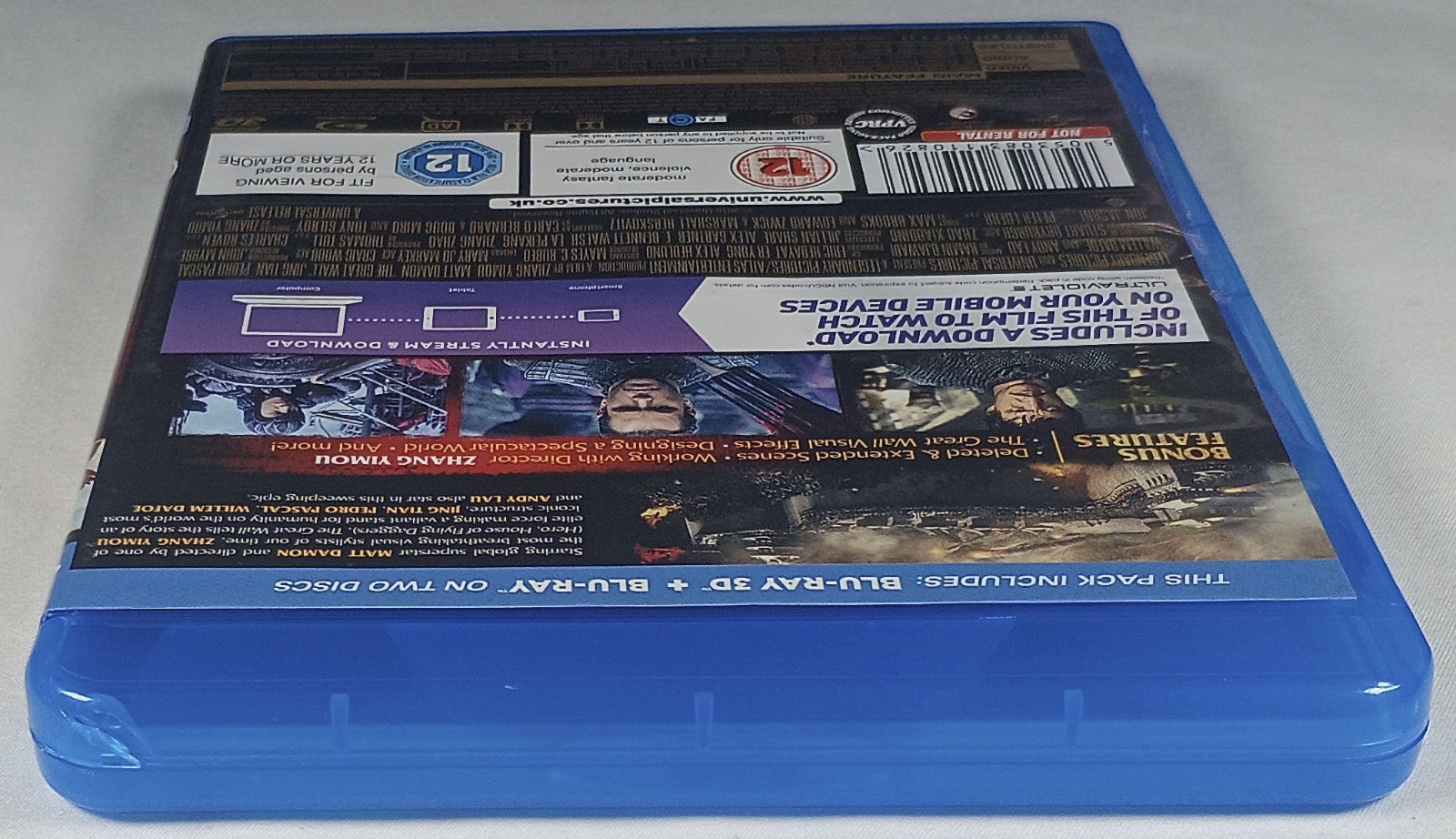 THE GREAT WALL Used (Damaged Case) 3D + 2D Blu-ray Region-Free 2016 Matt Damon
