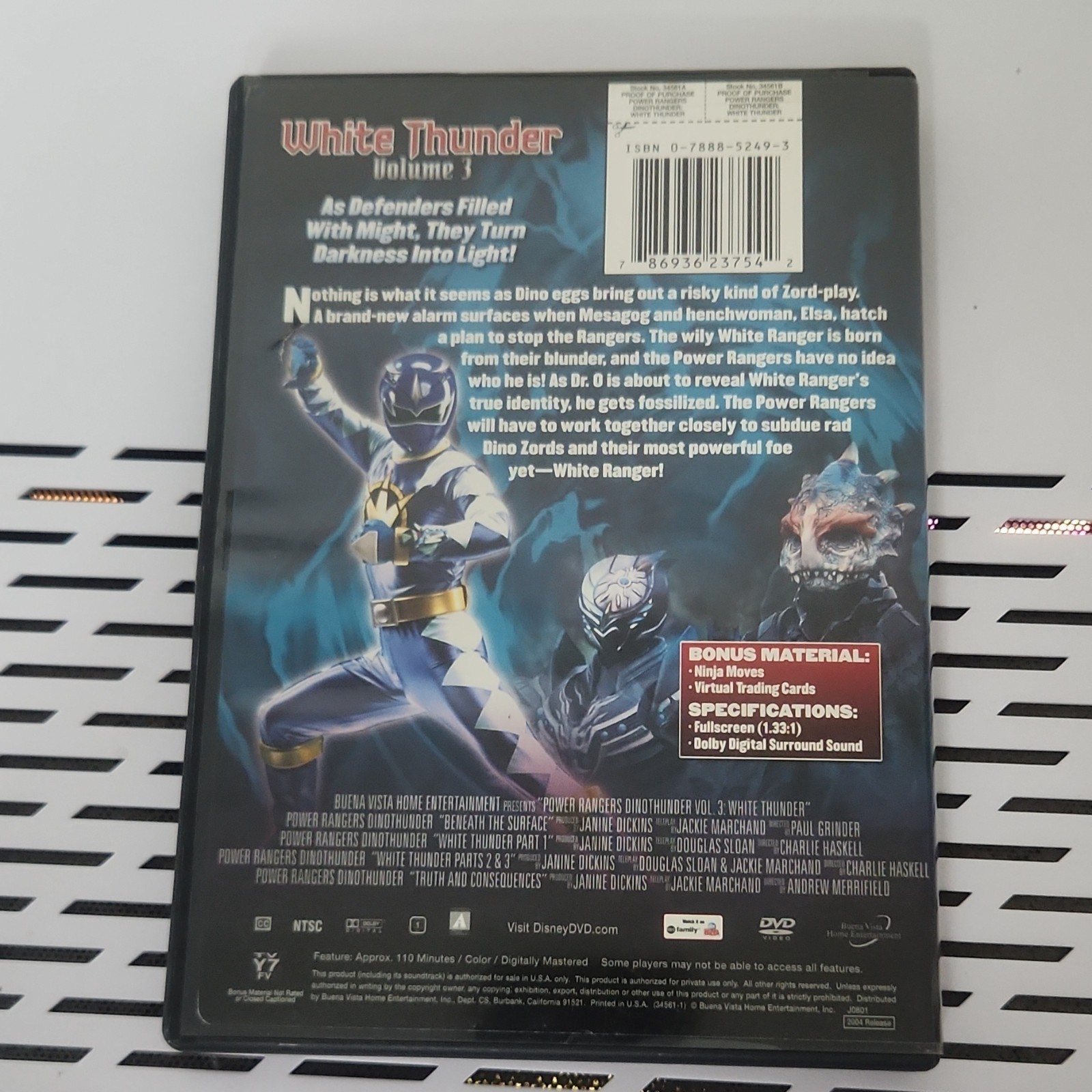 Power Rangers DinoThunder: White Thunder Vol 3 DVD Full Screen NTSC 110 Min