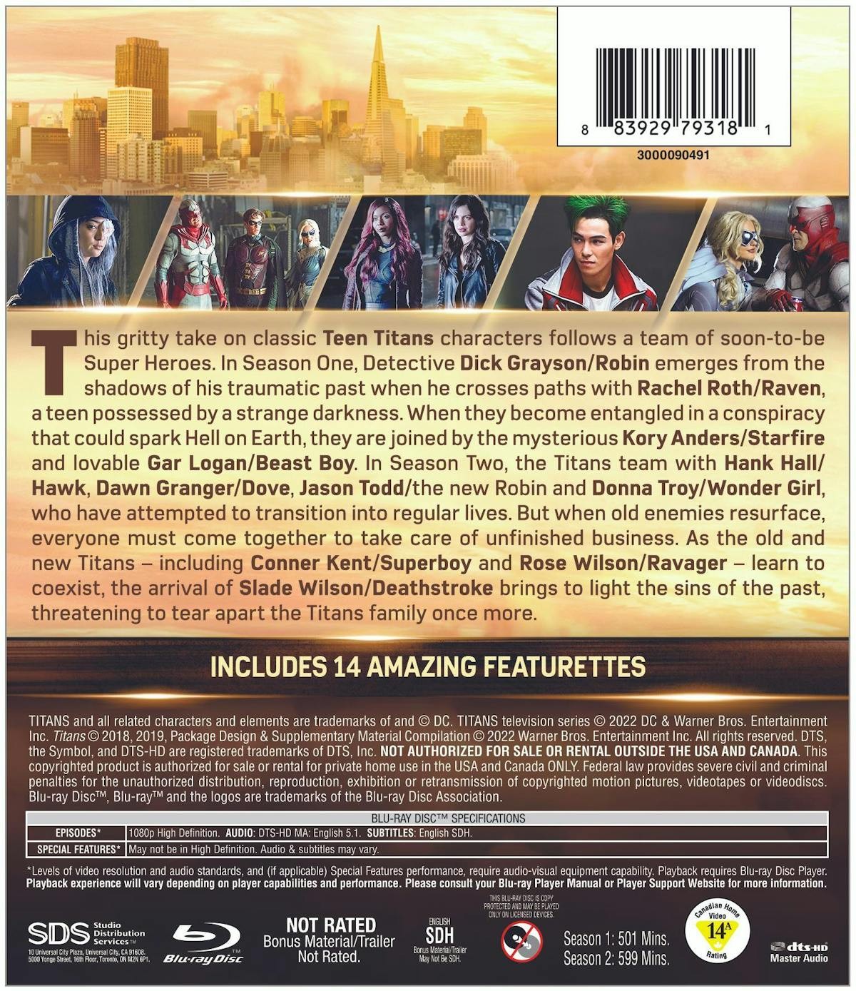 Titans The Complete First and Second Seasons Blu-ray NEW