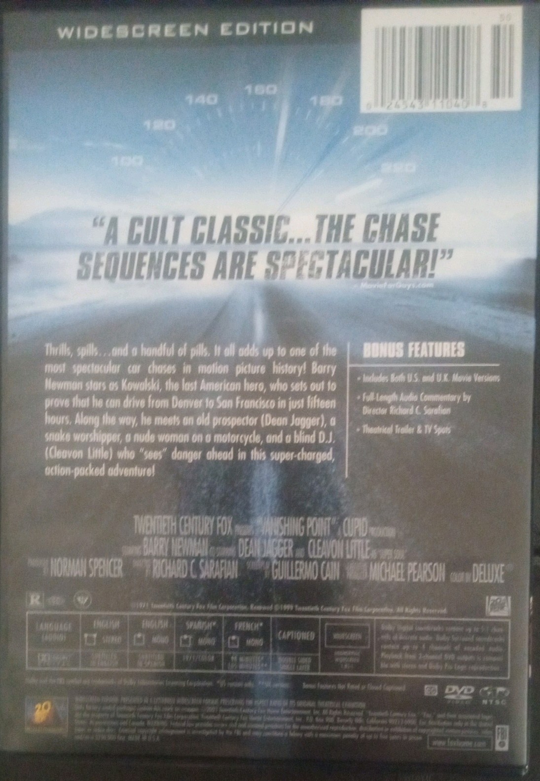 Vanishing Point (20th Century Fox 1971/2003) Ultimate Car Chase Movie Rare Oop