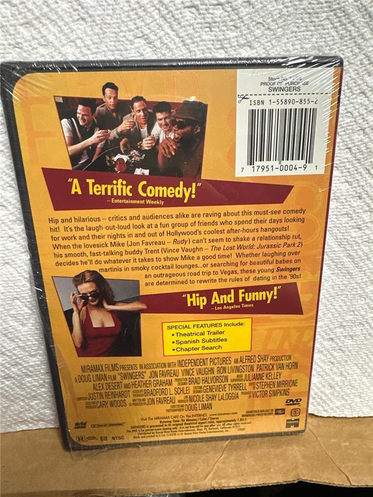 Swingers (DVD, 1998, Widescreen) Jon Favreau, Vince Vaughn NEW Sealed