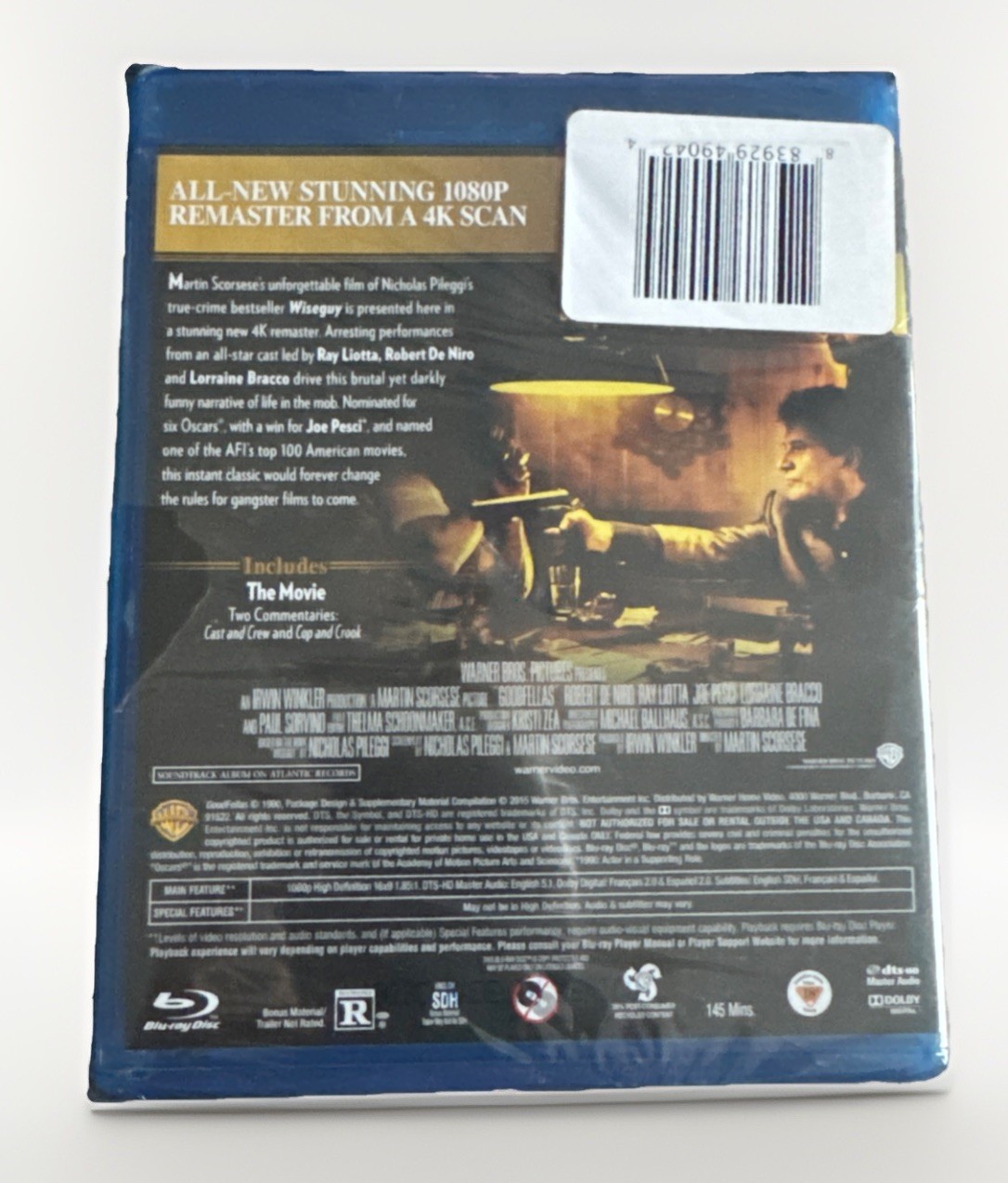 GOODFELLAS New Sealed Blu-ray Anniversary Edition/Free Shippg/Small Hole In Plas