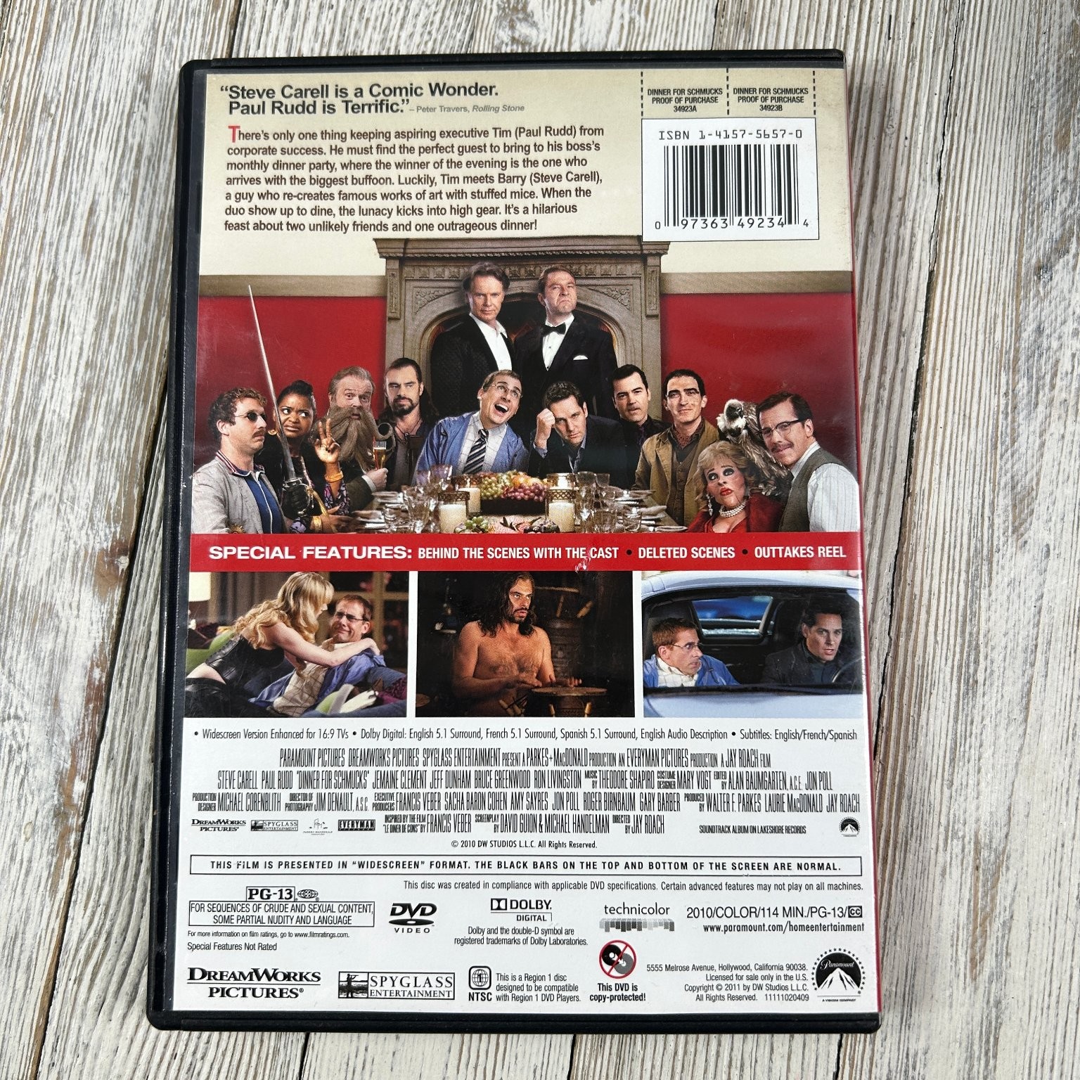 Dinner for Schmucks DVD 2010 Steve Carell Paul Rudd Jay Roach Widescreen