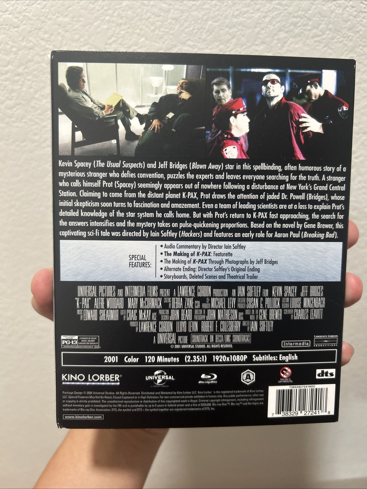 K-PAX (2001) Kino Lorber Blu-ray with slipcover