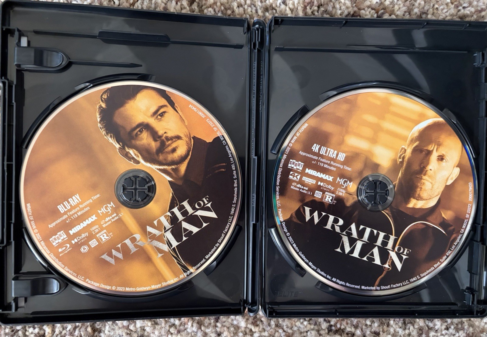 Wrath of Man (4k Ultra HD + Blu-Ray, 2021) Jason Statham, Guy Ritchie Film New