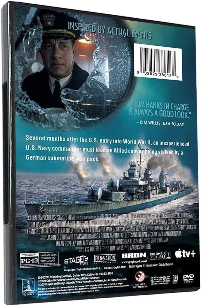 Greyhound (WW2) 2020 DVD Brand New & Sealed -Tom Hanks FREE FAST SHIPPING