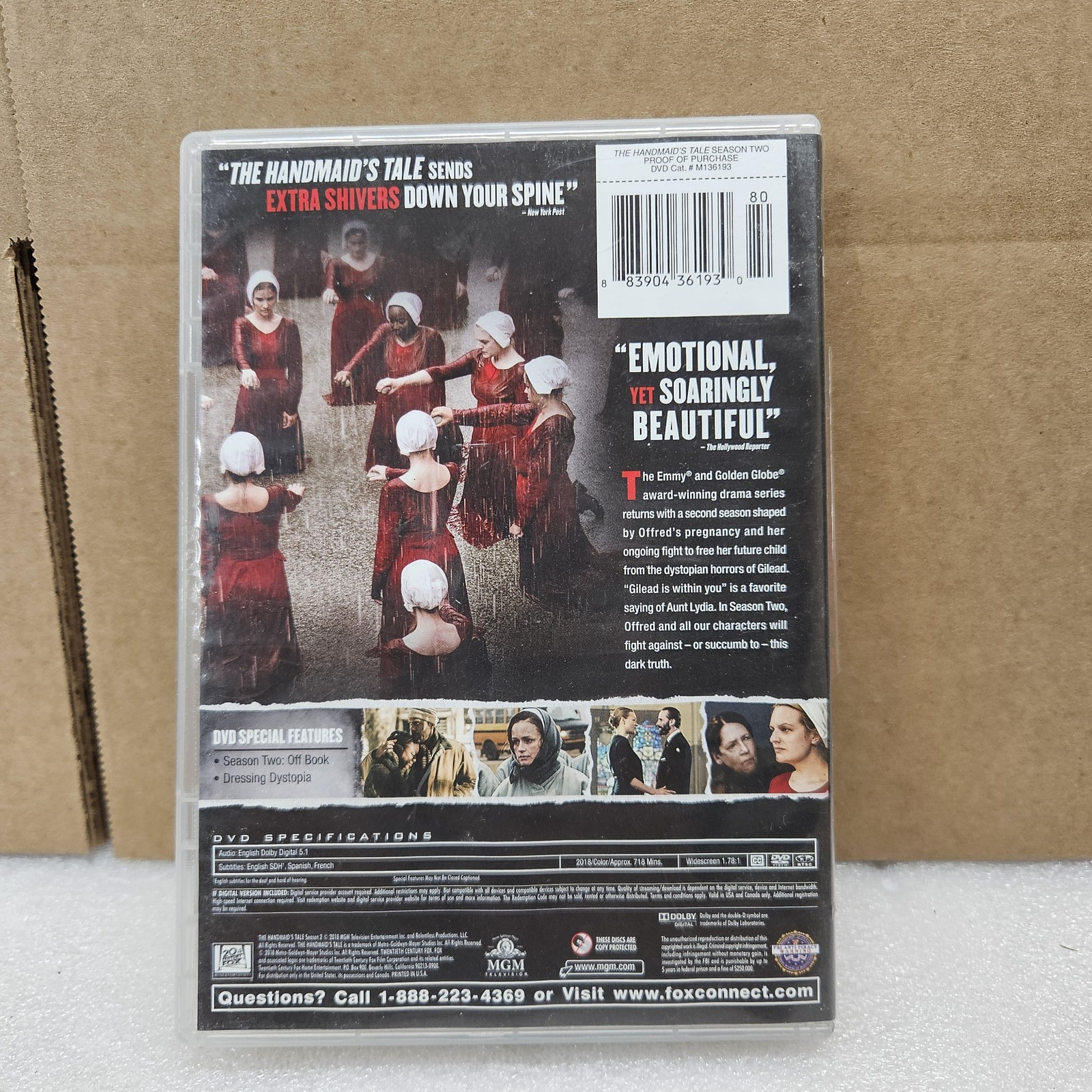 The Handmaid’s Tale: Season Two (DVD, 2018) Emmy Award-Winning Drama Series