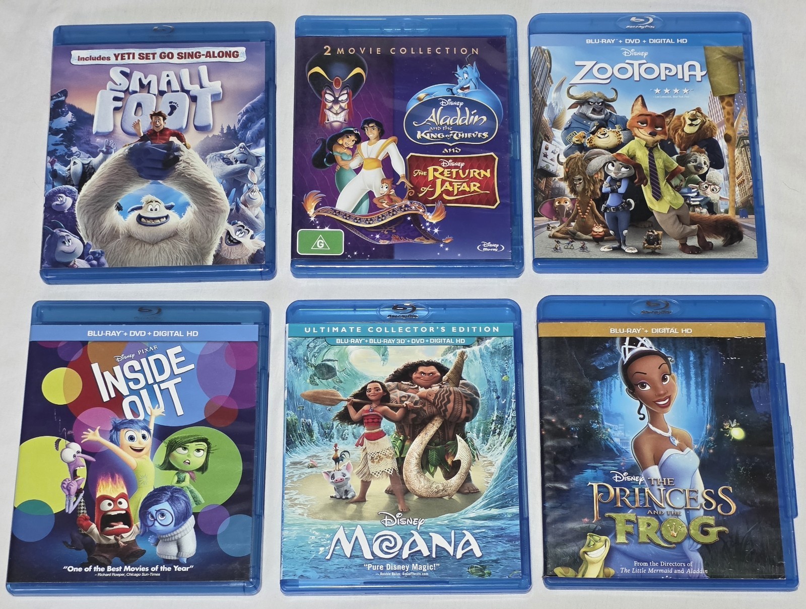 Lot of 6 Children’s Disney & More Animated Blu-ray + DVD Combo Pack Movie Night