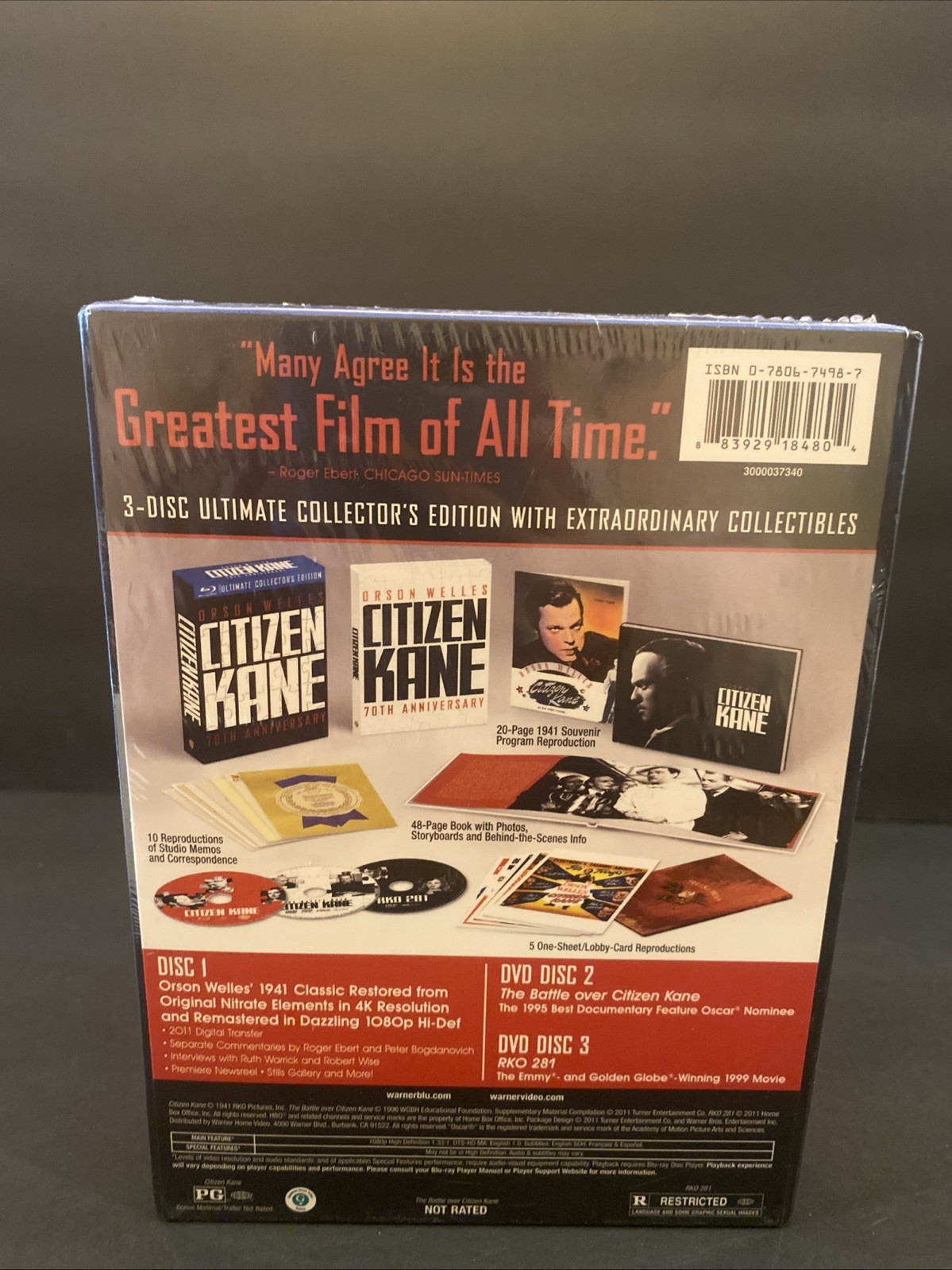 Citizen Kane ~ 70th Anniversary 3 Disc 4 Hrs Bonus Content NEW SEALED!