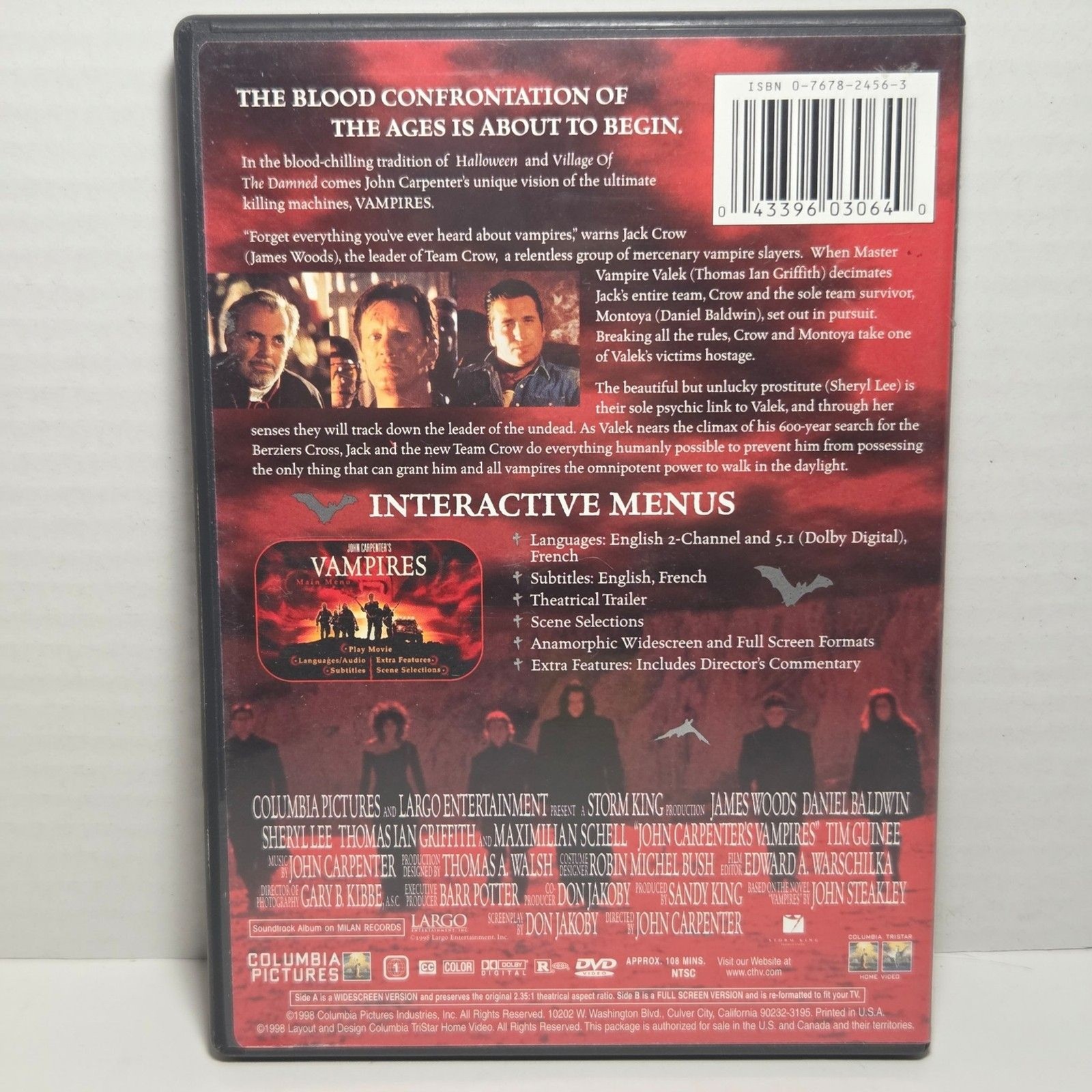 John Carpenter’s Vampires DVD 1998 James Woods Horror Cult Classic R-Rated