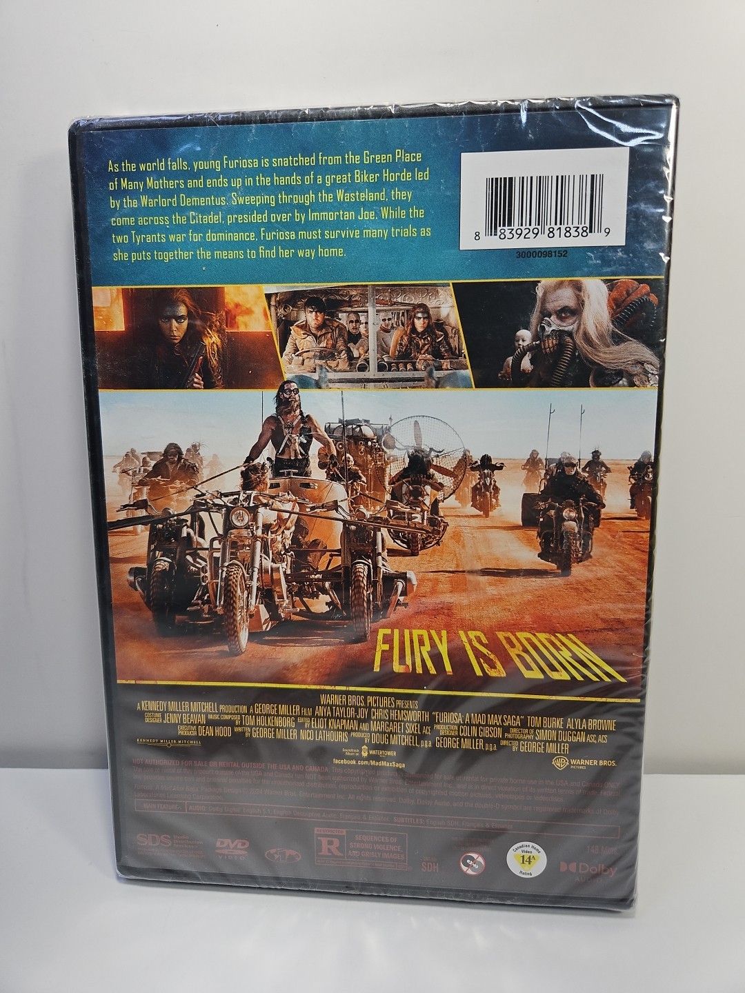 Furiosa: Mad Max Saga (DVD, 2024) NEW, SEALED, Anya Taylor Joy, George Miller