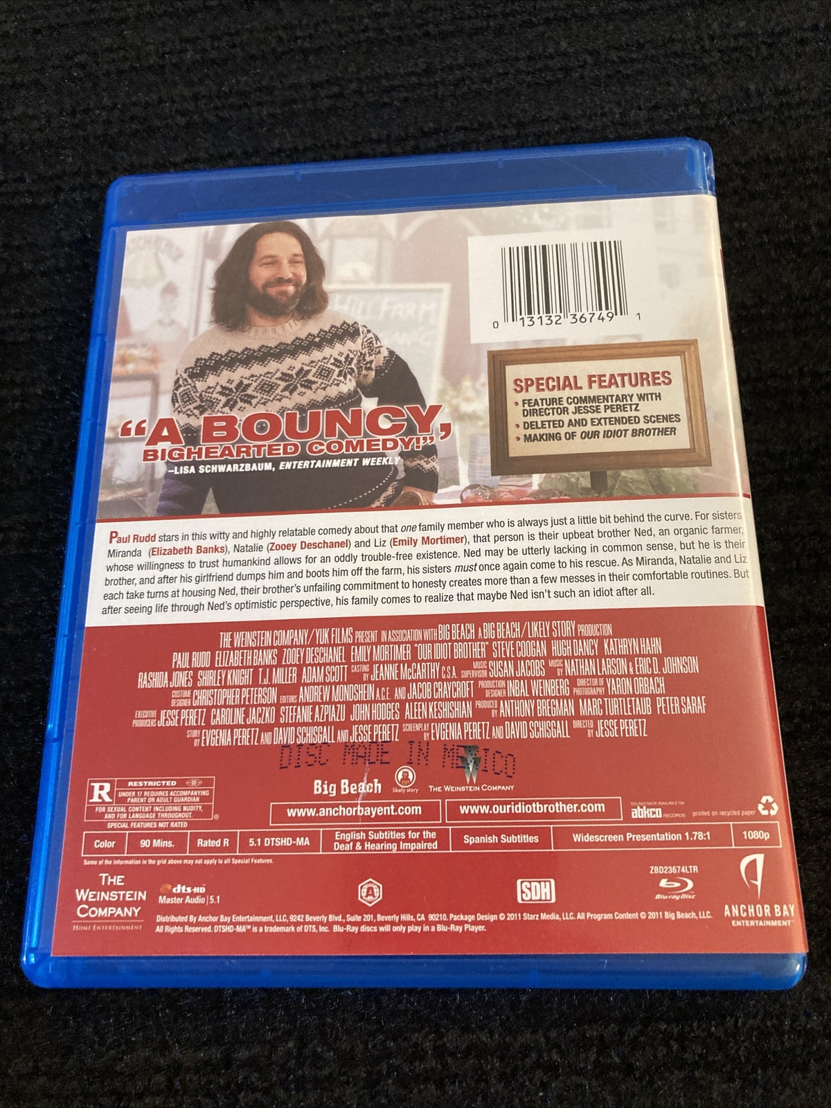 Our Idiot Brother + Ideal Home + Dinner For Schmucks (Paul Rudd Blu-ray Lot)