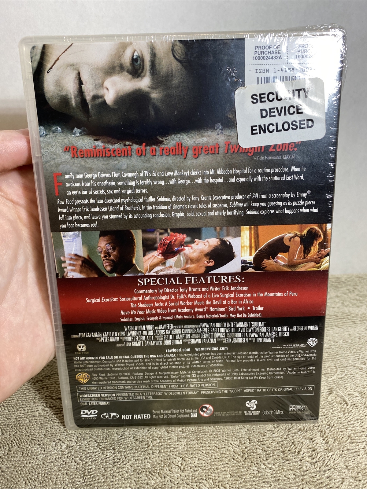 Sublime Uncut DVD – Widescreen – BRAND NEW, SEALED Horror Film Not Rated 113 Min