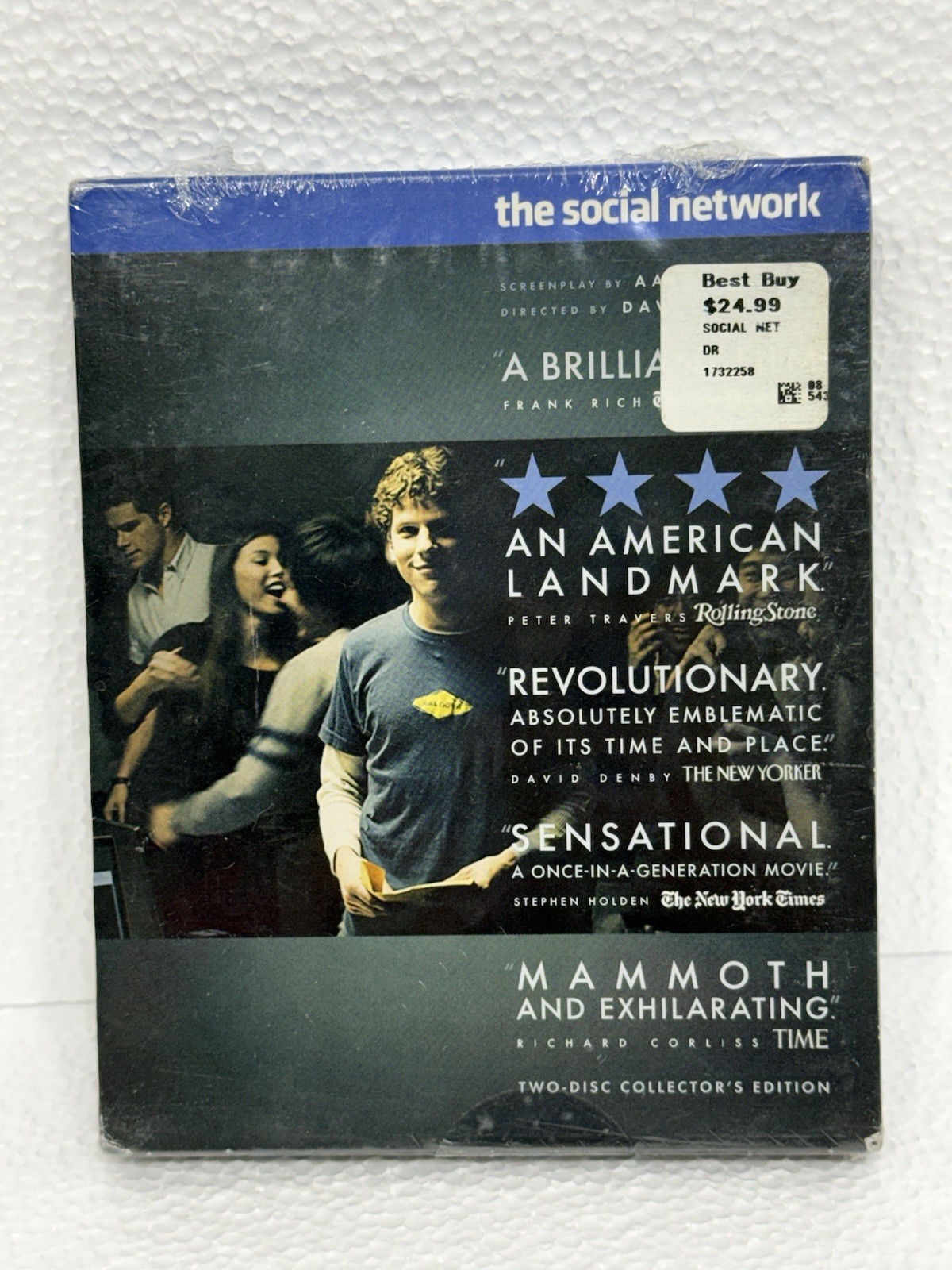 David Fincher THE SOCIAL NETWORK blu ray DVD Jesse Eisenberg Andrew Garfield-NEW