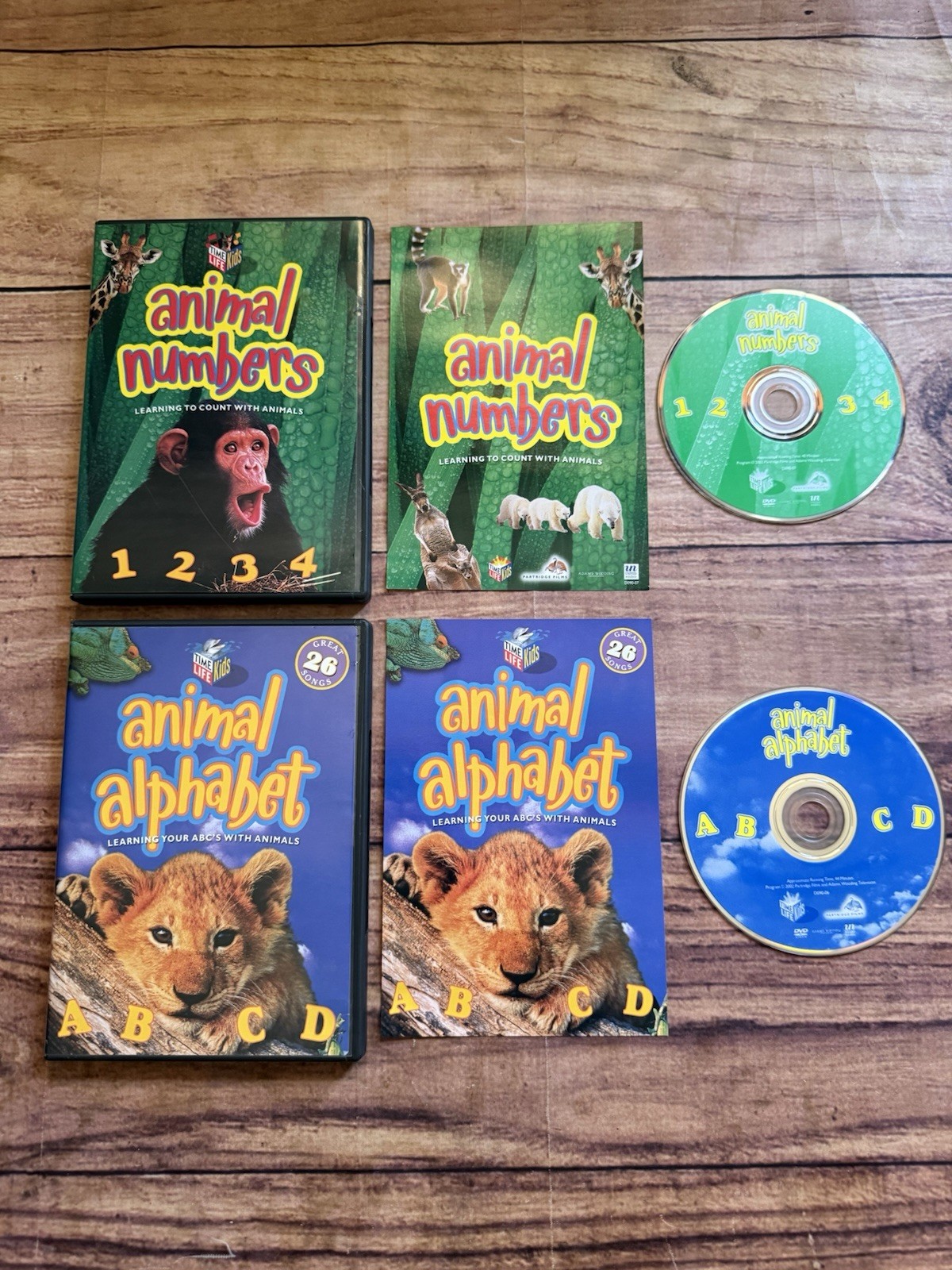 Time Life Kids Educational DVD Set Animal Numbers Alphabet 2002 Tested Rare HTF