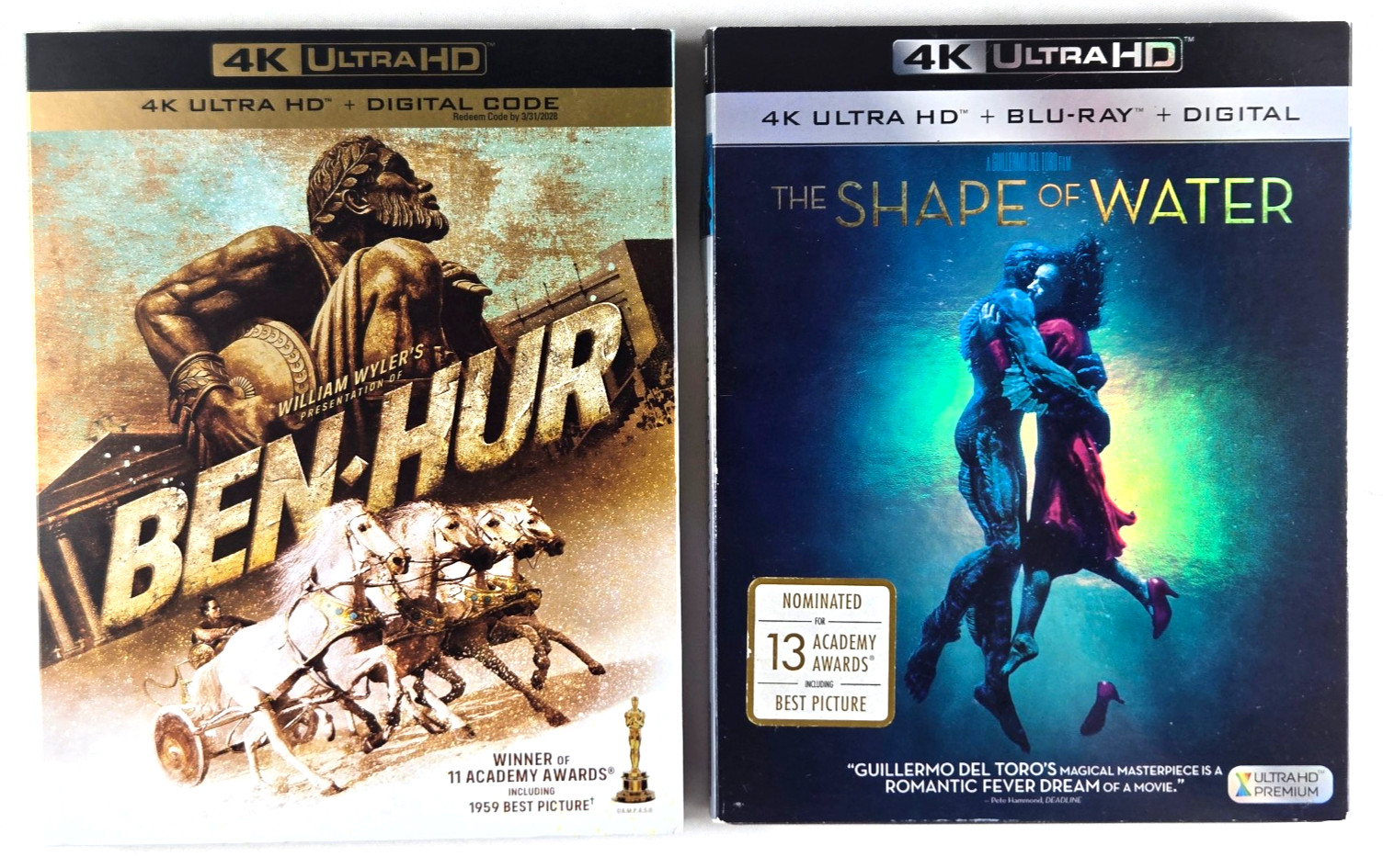 Ben-Hur 4K+Slip Cover (New) & Bonus Best Picture Winner Shape of Water 4K (Used)