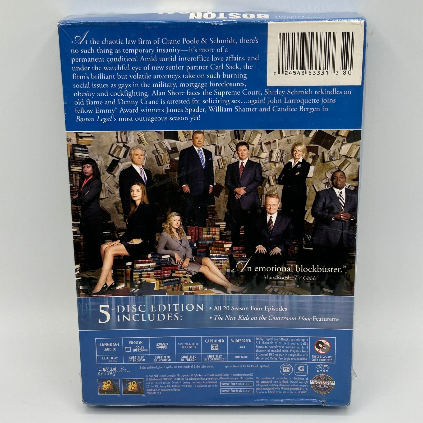Boston Legal Season Four 4 DVD 5-Disc Set James Spader William Shatner Law NEW