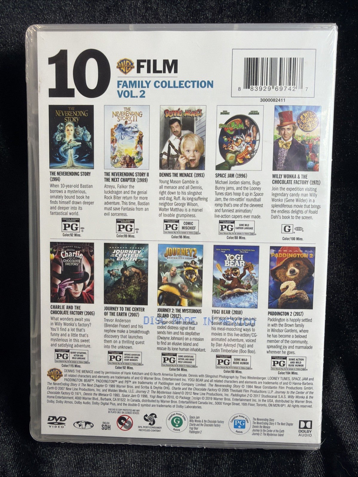 10 Film Family Collection Vol.2 DVD Willy Wonka Paddington Yogi Plus Many More