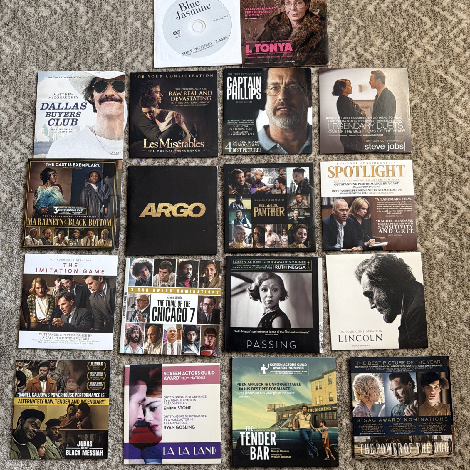For Your Consideration FYC DVD Screener Lot Oscar SAG Argo Spotlight +16