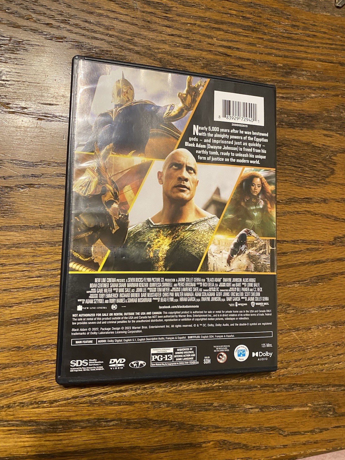 Black Adam (DVD, 2022) Dwayne Johnson Dr. Fate Hawkman The Atom DC Comics
