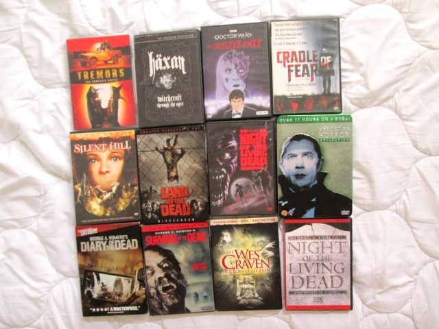 LOT OF 12 HORROR SCARY DVD MOVIES DIARY OF THE DEAD, CRADLE OF FEAR, TREMORS
