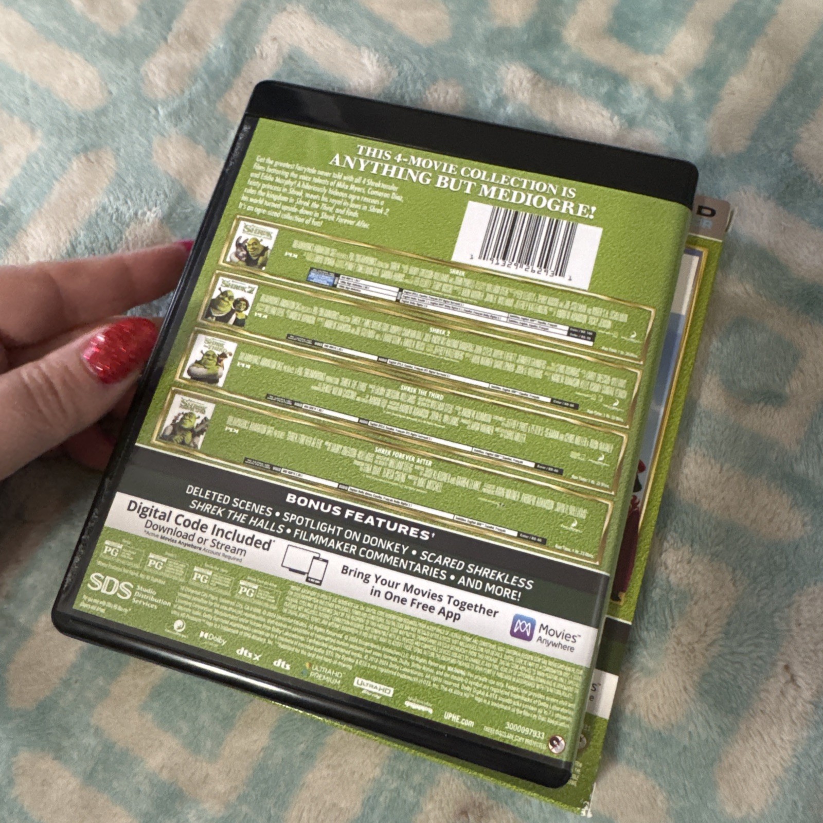 Shrek 4-Movie Collection 4K Ultra-HD 4k UHD NO Digital. W~ OOP SLIP !!
