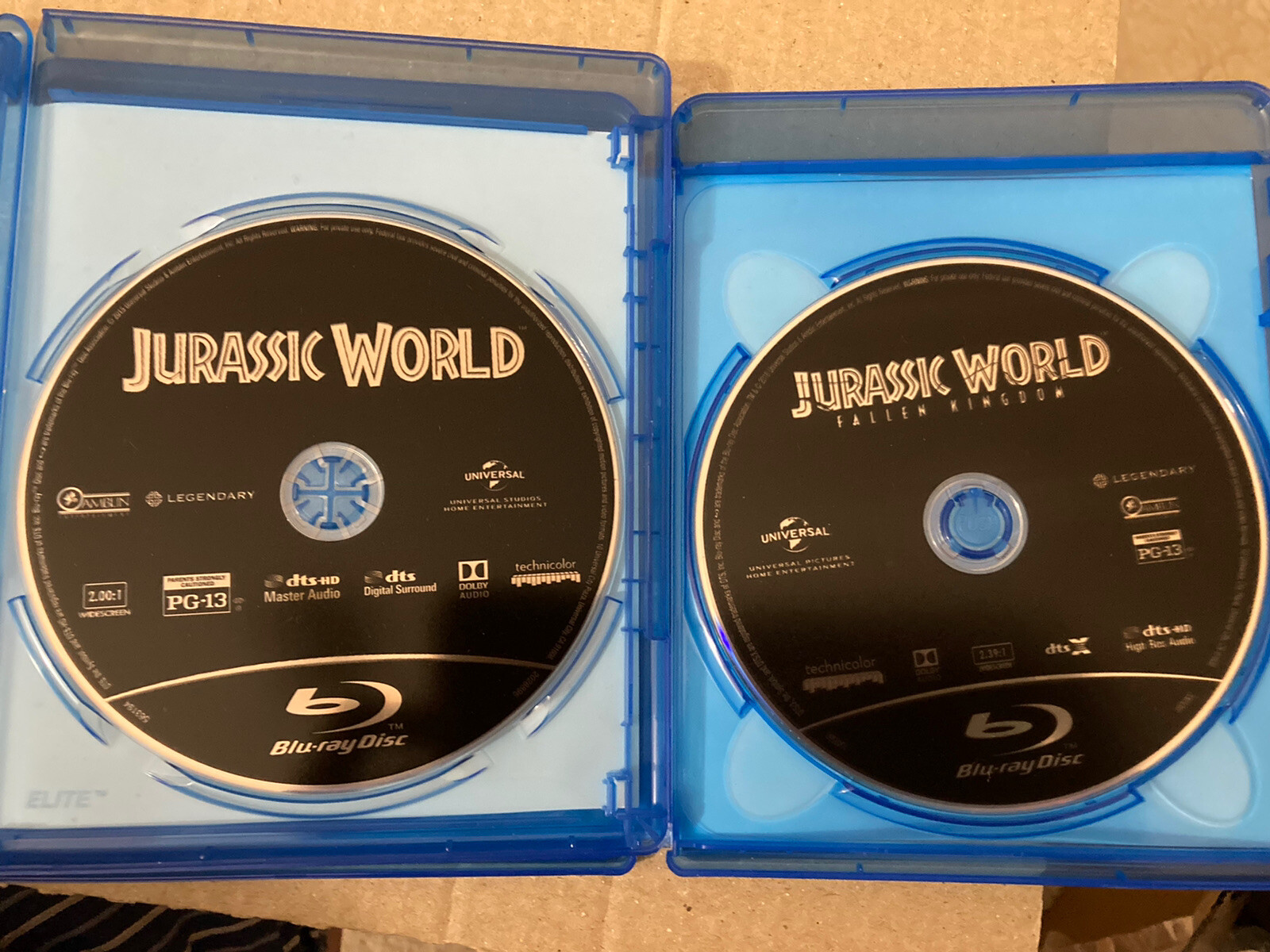 Jurassic World Trilogy Fallen Kingdom Dominion Blu-ray 3 Movies