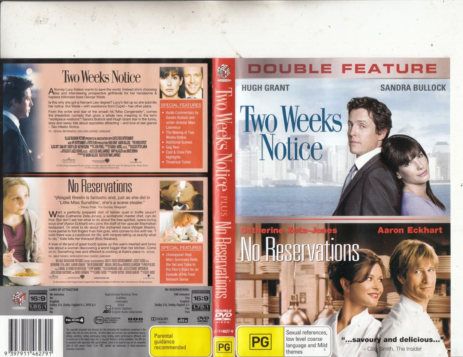 Two Weeks Notice-2002 & No Reservations-2007-Village Roadshow Pict-Movie VRP-DVD
