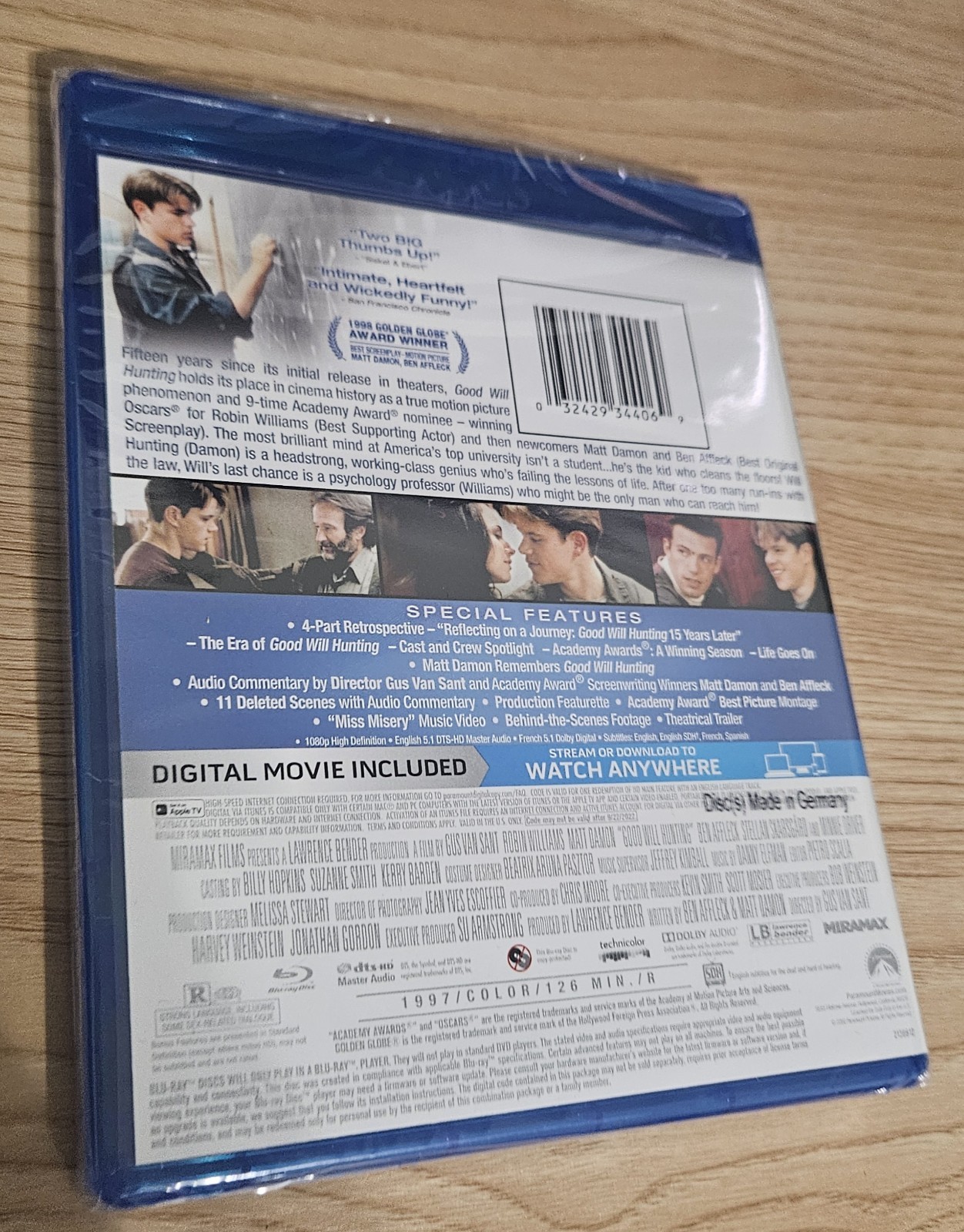Good Will Hunting (Blu-ray Disc, Digital 2012, 15th Anniversary Edition) Sealed