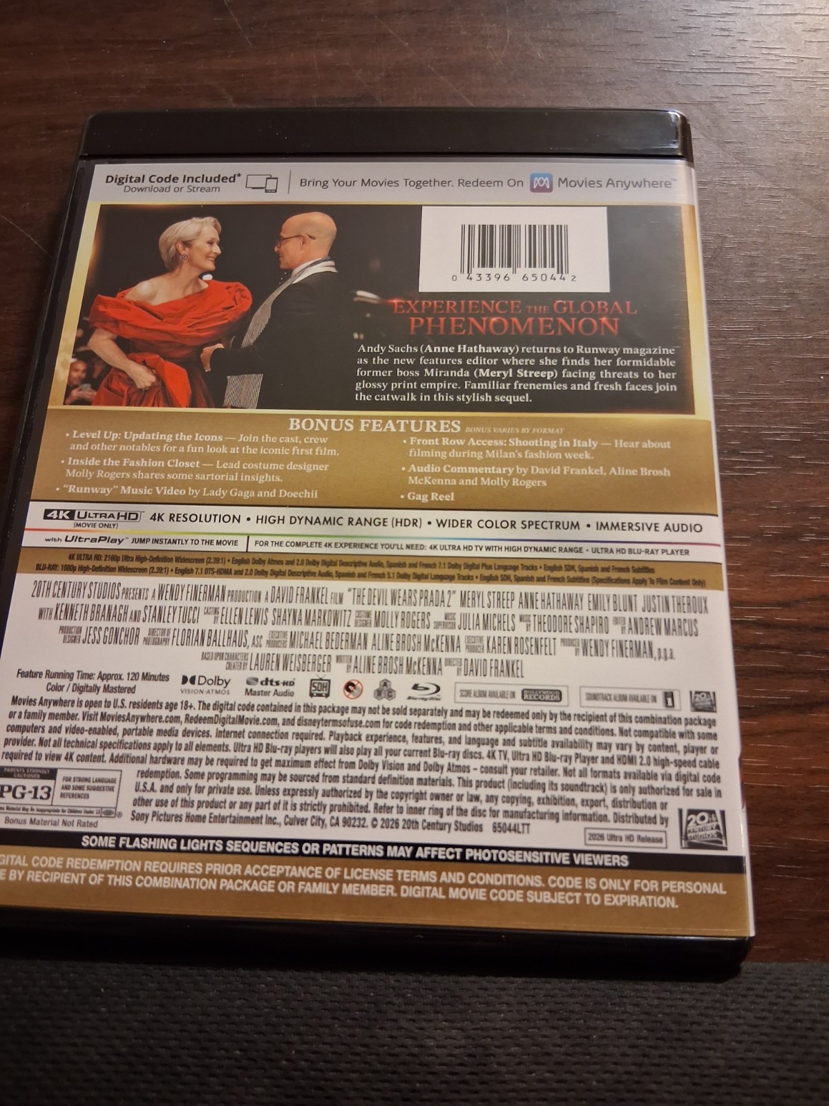 The Devil Wears Prada 2 Like New 4K UHD in original case. NO BLURAY OR DIGITAL.