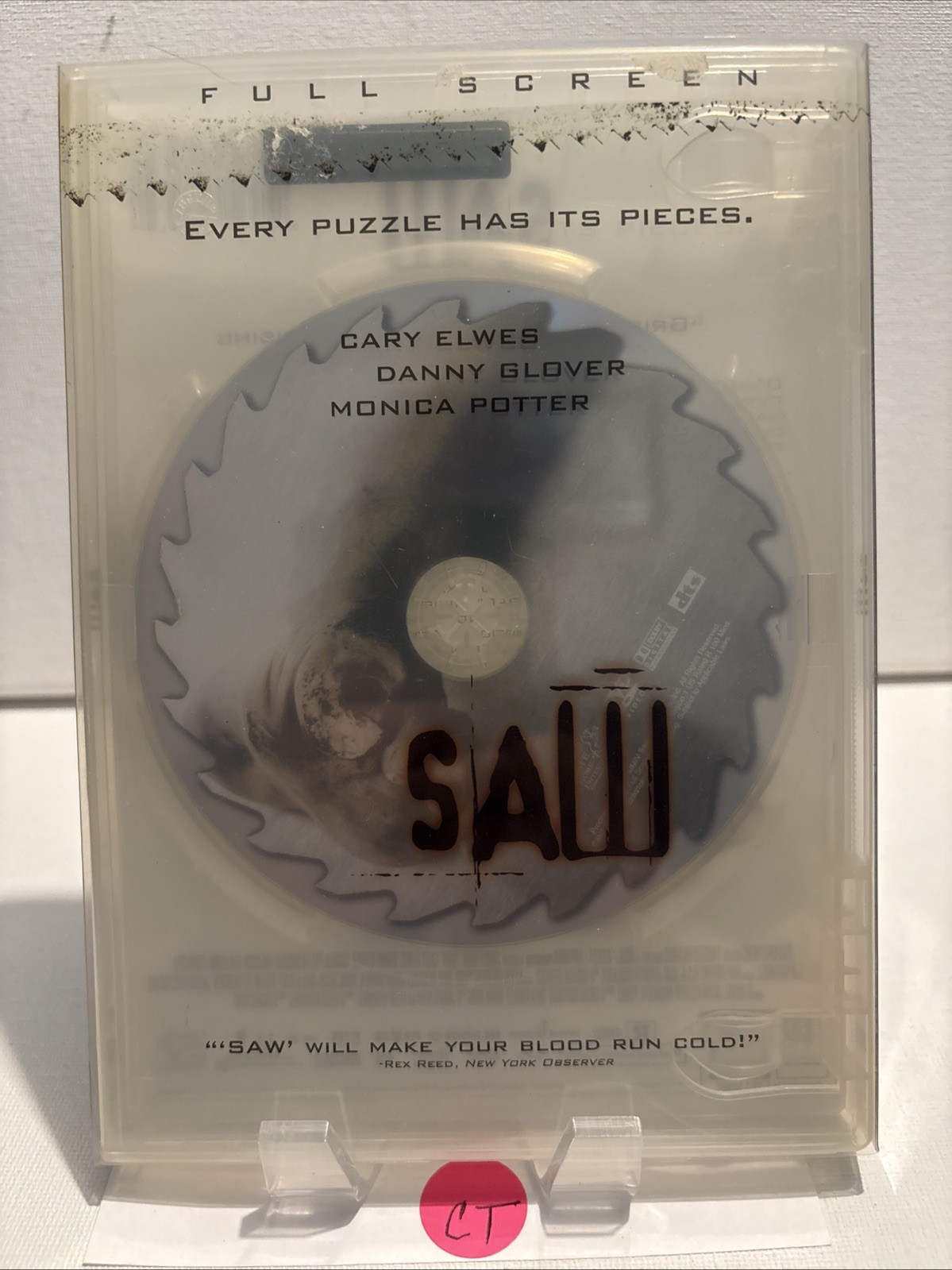 Saw (DVD, 2005, Full Screen) plastic slipcover. Mint! CT
