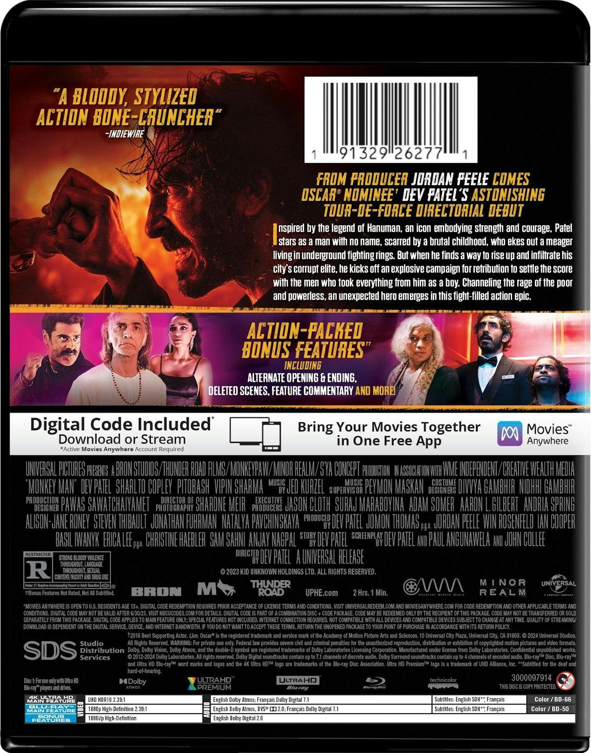 Monkey Man – Collector’s Edition 4K Ultra HD + Blu-ray + Digital 4K UHD Blu