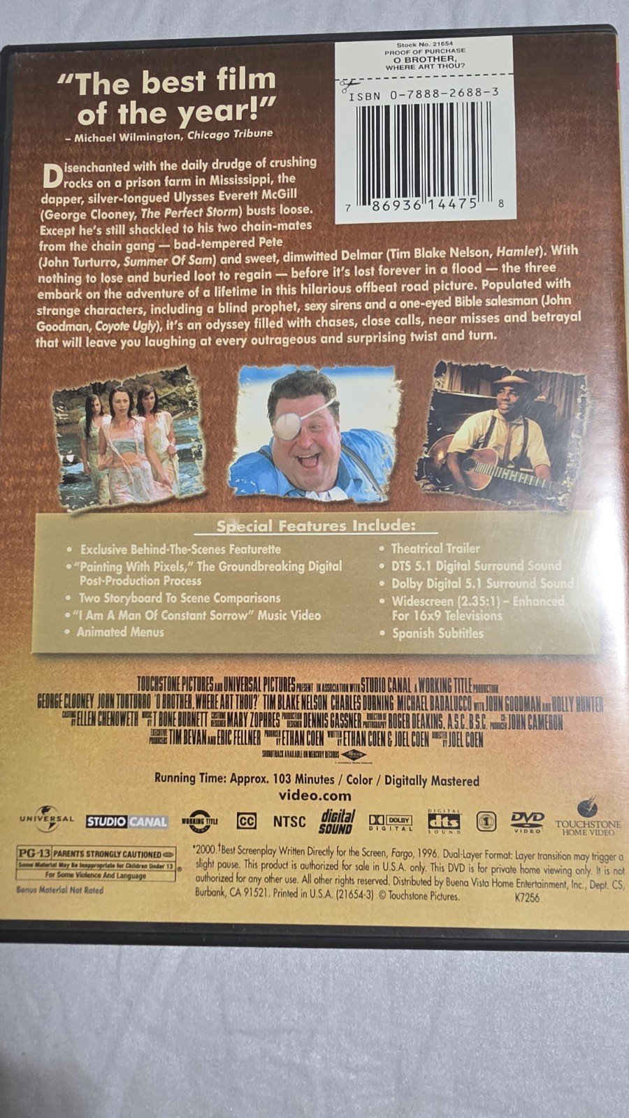 O Brother, Where Art Thou? DVD Widescreen 2000 PG-13 2.35:1 103 Min