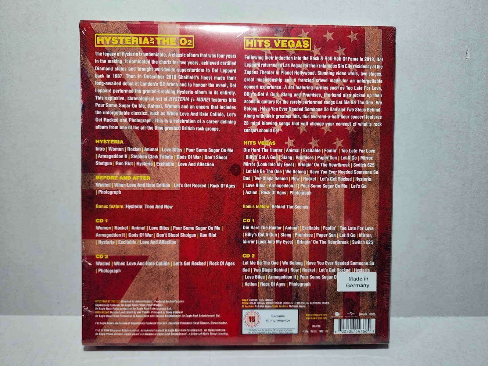 Def Leppard, London to Vegas. 2 Blu Ray 4 CDS 2 Live Shows Collectors Box Set