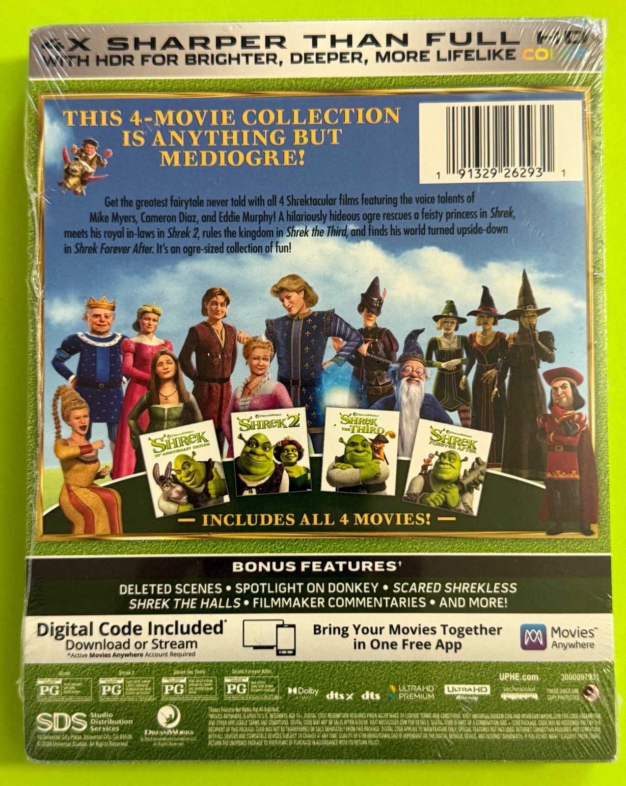 Shrek 4-Movie Collection – 4K Ultra HD + Digital 4K UHD Blu-ray NEW
