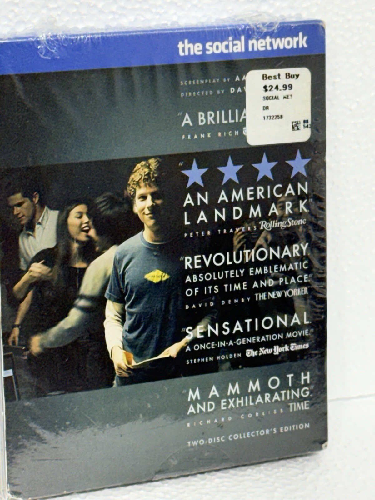 David Fincher THE SOCIAL NETWORK blu ray DVD Jesse Eisenberg Andrew Garfield-NEW